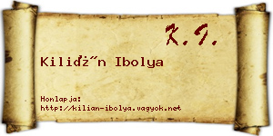 Kilián Ibolya névjegykártya